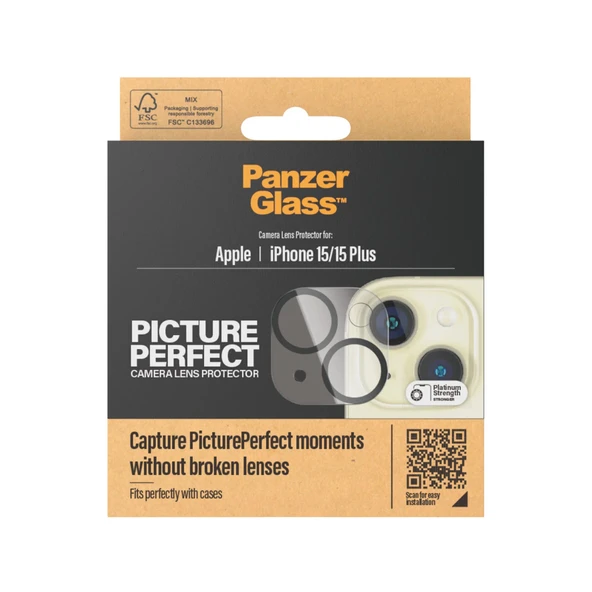 PanzerGlass iPhone 15 Plus Şeffaf Kamera Lens Koruyucu - 3