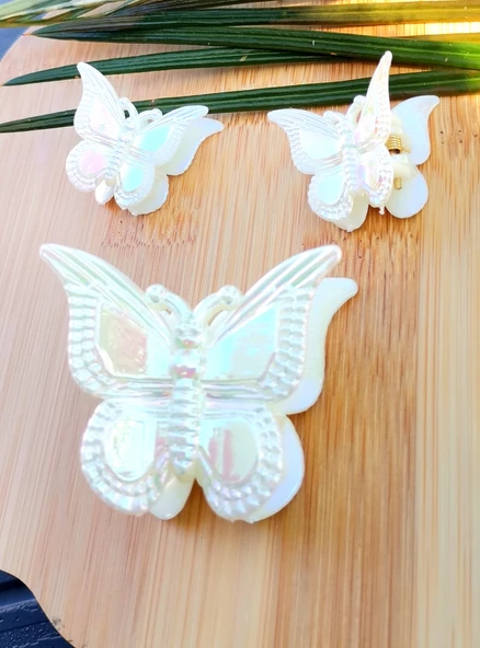 Monalisa Home Lüks Figürlü Üçlü Kelebek Kıstırma Toka ürün görseli