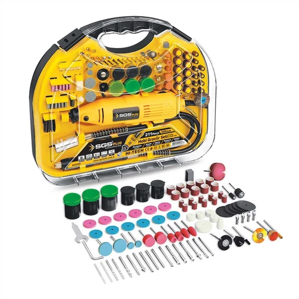 SGS 5260 Hobi Gravür Seti 130 Watt 211 Parça - Resim 3
