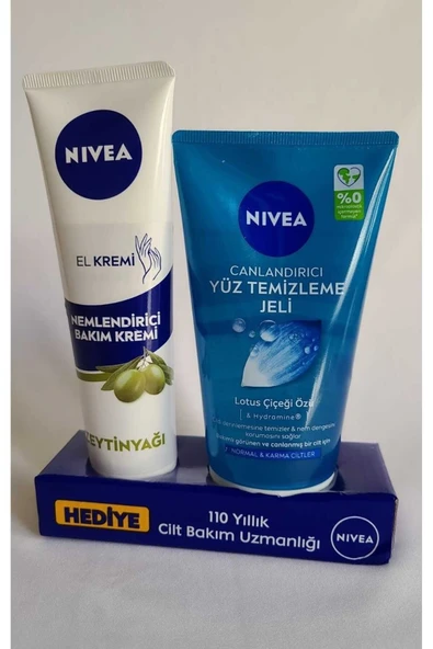 Nivea Canlandırıcıyüz Temizleme Jeli 150 Ml + Nemlendirici El Bakım Kremi 100 Ml