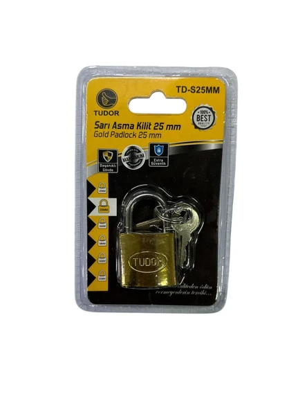 Ennalbur Tudor 25 mm Kısa Sarı Asma Kilit