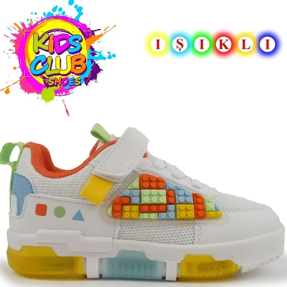 Cool Legos Işıklı Ortopedik Taban Unisex Çocuk Spor Ayakkabı - Resim 6