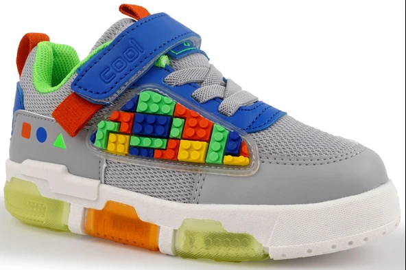 Cool Legos Işıklı Ortopedik Taban Unisex Çocuk Spor Ayakkabı - Resim 8