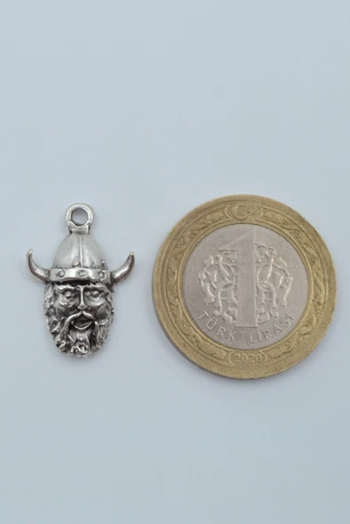 Minimal Viking Savaşçı Gümüş Kaplama Kolye Ucu - 3