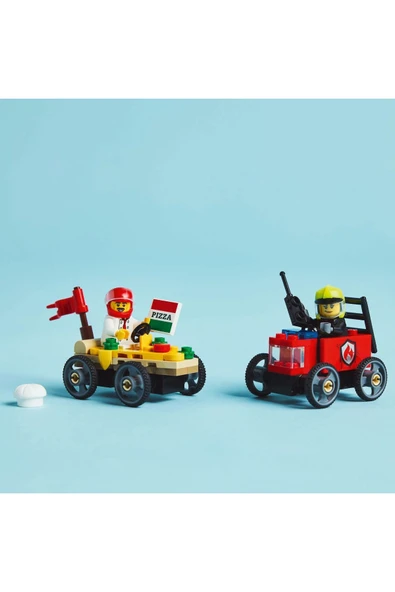 LEGO ®City Pizza Arabası İtfaiye Kamyonuna Karşı Yarış Arabası Paketi 60458- 5 Yaş ve Üzeri Seti(70P) - 2