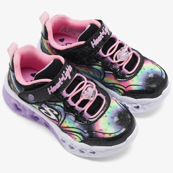 Skechers Flutter Heart Lights - Groovy Swirl 303253L Ortopedik Işıklı Çocuk Spor Ayakkabı - Resim 4