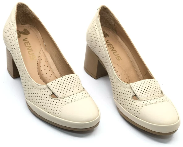 Venüs Apus Hakiki Deri Comfort Ortopedik Kadın Topuklu Ayakkabı - Resim 2