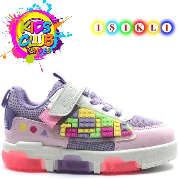 Cool Legos Işıklı Ortopedik Taban Unisex Çocuk Spor Ayakkabı - Resim 2