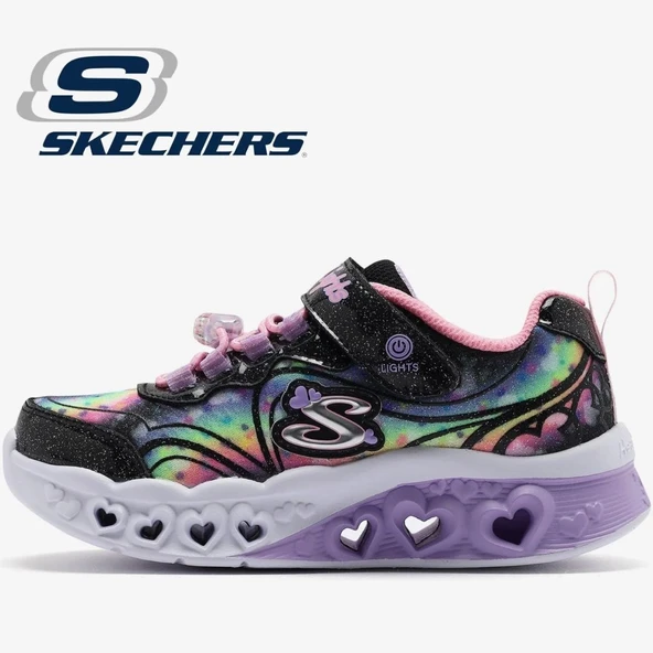 Skechers Flutter Heart Lights - Groovy Swirl 303253L Ortopedik Işıklı Çocuk Spor Ayakkabı ürün görseli