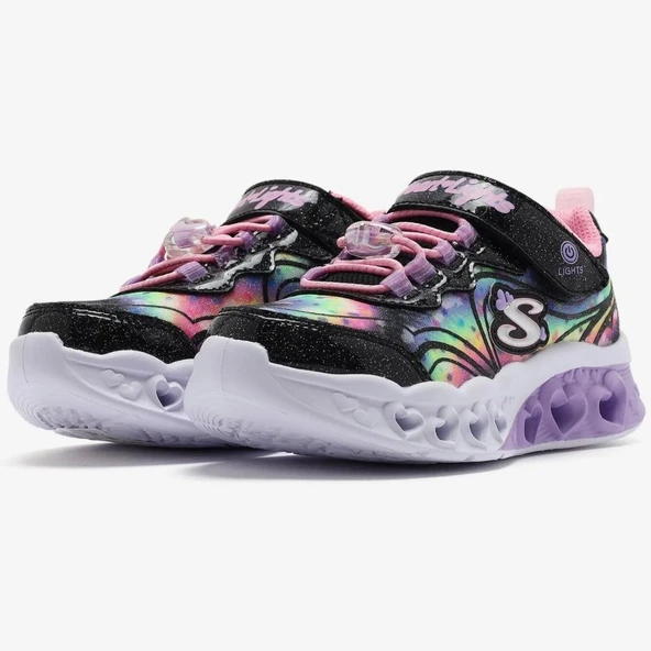 Skechers Flutter Heart Lights - Groovy Swirl 303253L Ortopedik Işıklı Çocuk Spor Ayakkabı - Resim 2