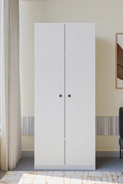 ED PET DİZAYN Modüler 5 Katlı 2 Kapaklı Çok Amaçlı Dolap Beyaz