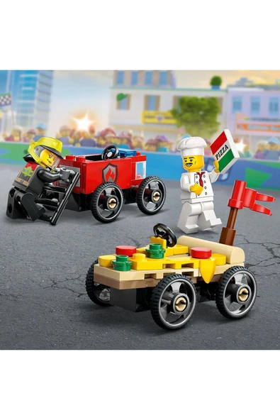 LEGO ®City Pizza Arabası İtfaiye Kamyonuna Karşı Yarış Arabası Paketi 60458- 5 Yaş ve Üzeri Seti(70P) - 9