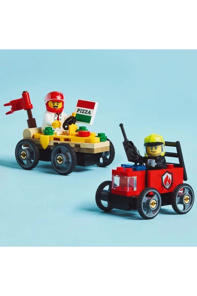 LEGO ®City Pizza Arabası İtfaiye Kamyonuna Karşı Yarış Arabası Paketi 60458- 5 Yaş ve Üzeri Seti(70P) - 4