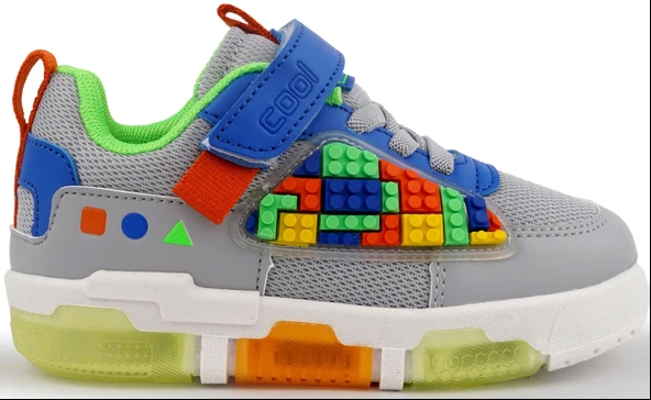 Cool Legos Işıklı Ortopedik Taban Unisex Çocuk Spor Ayakkabı - Resim 7