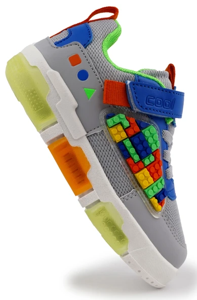 Cool Legos Işıklı Ortopedik Taban Unisex Çocuk Spor Ayakkabı - Resim 9
