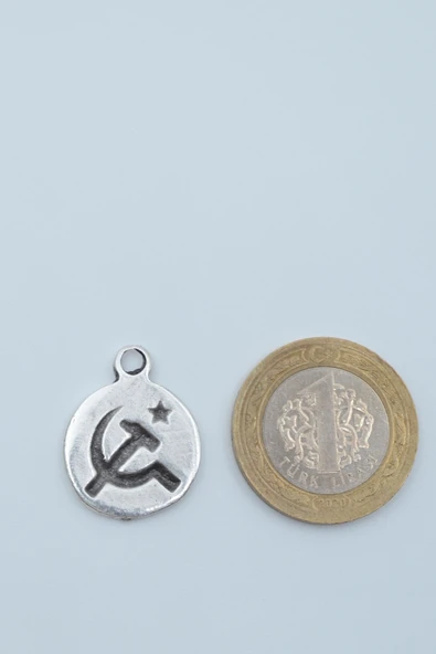 Minimal Orak Çekiç Gümüş Kaplama Düz Zincir Kolye - Resim 4