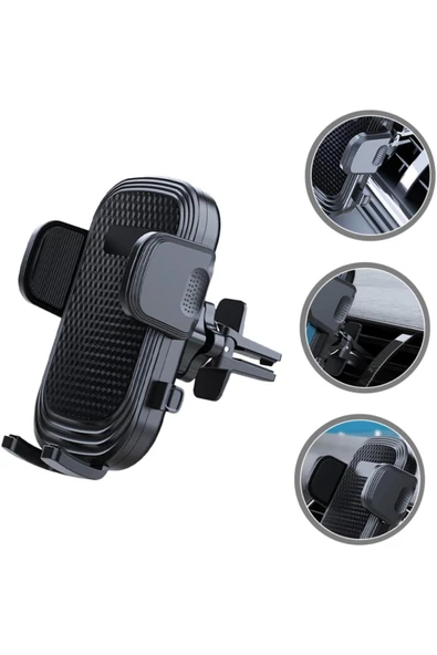 Acl T-120 Klipsli Araç Telefon Tutacağı Klima Peteği Araba Telefon Tutacağı - 6