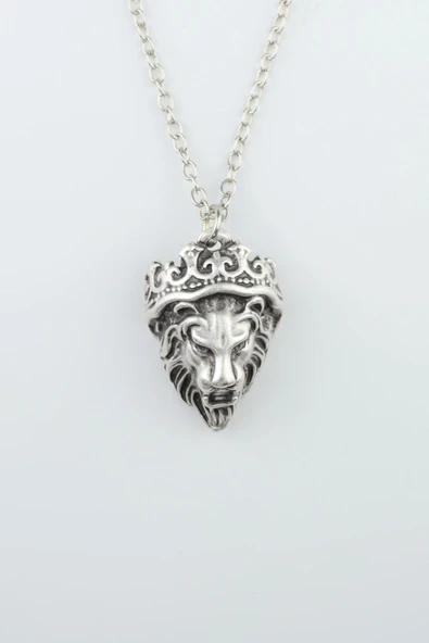 Aslan Kral Gümüş Kaplama Düz Zincir Kolye