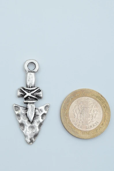 Ok Ucu Gümüş Kaplama Düz Zincir Kolye - 4