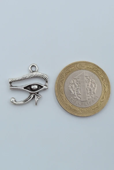 Minimal Horos'un - Ra'nın Gözü Gümüş Kaplama Düz Zincir Kolye - Resim 4