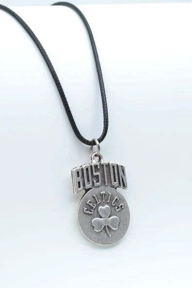 Boston Celtics  Gümüş Kaplama Deri İp Kolye ürün görseli 1