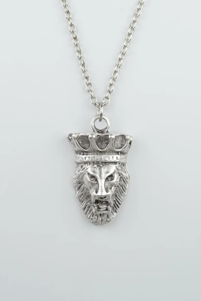 Aslan Kral Gümüş Kaplama Düz Zincir Kolye