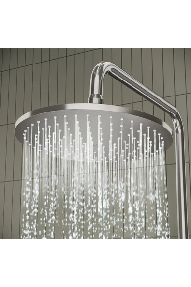 VitrA AquaHeat Bliss 240 A47205 2F Termostatik Duş Sistemi, Krom - 3