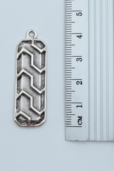 Çubuk Bar Gümüş Kaplama Düz Zincir Kolye - Resim 3