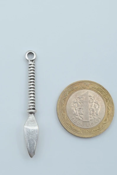 Mızrak Ucu Gümüş Kaplama Düz Zincir Kolye - Resim 4