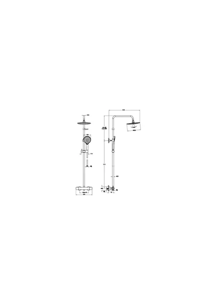 VitrA AquaHeat Bliss 240 A47205 2F Termostatik Duş Sistemi, Krom - 5