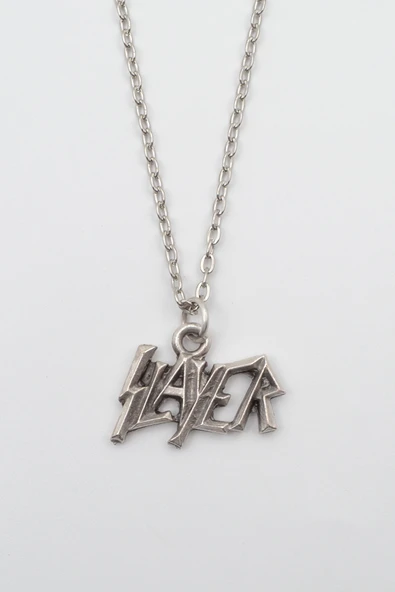 Slayer Gümüş Kaplama Düz Zincir Kolye