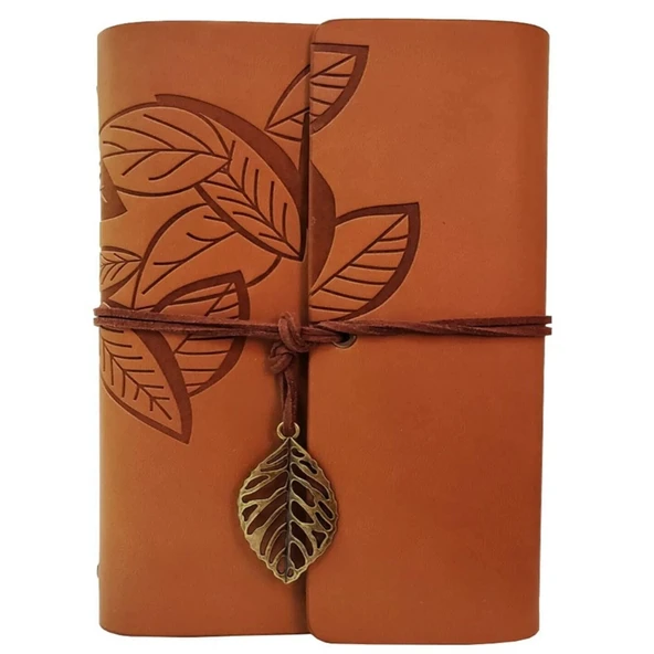 Deri Yaprak Desenli Defter TdrTR