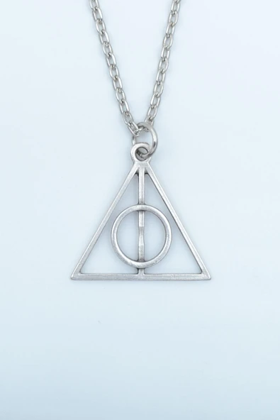 Harry Potter Ölüm Yadigarları Üçgen Gümüş Kaplama Düz Zincir Kolye