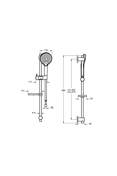 Artema Bliss A4574334 3F Sürgülü El Duşu Takımı, Fırçalı Nikel - 2