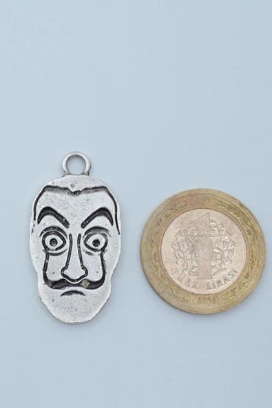 La Casa De Papel - Salvador Dali Gümüş Kaplama Örme Zincir Kolye - Resim 4