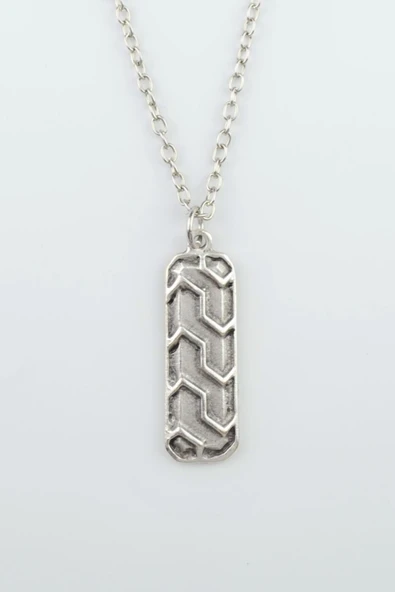 Çubuk Bar Gümüş Kaplama Düz Zincir Kolye ürün görseli