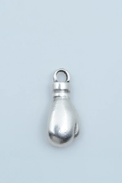 Boks Eldiveni Kolye Gümüş Kaplama Örme Zincir Kolye - Resim 3