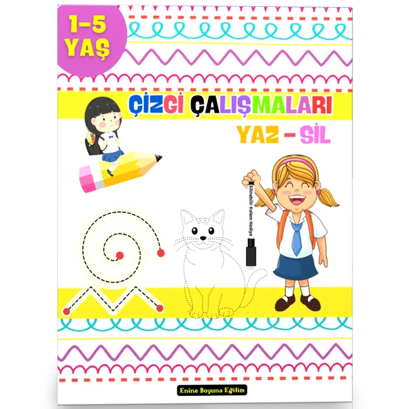1-5 Yaş Çizgi Çalışmaları YAZ-SİL Kitabı