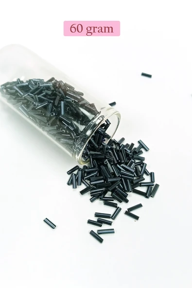 Uzun Boru Kesme Boncuk Çap 2mm Uzunluk 10 mm - 60 Gram - Koyu Yeşil - BNC266 ürün görseli 1