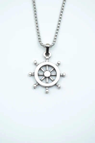 Dümen Gümüş Kaplama Örme Zincir Kolye ürün görseli