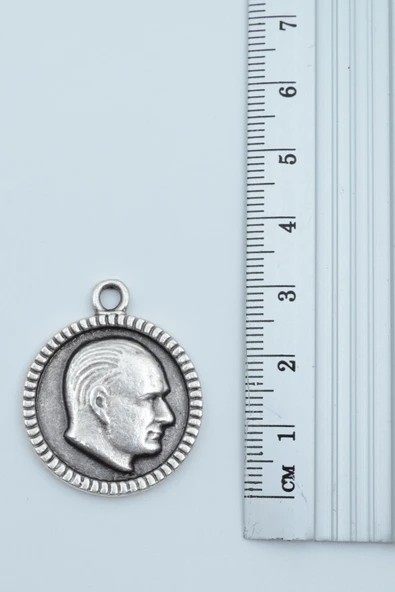 3'lü Atatürk İmza Madalyon Ay Yıldız Gümüş Kaplama Kolye Seti - 4