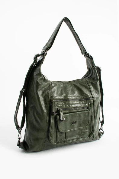 Vegan Deri Kadın Omuz Çantası Sırt Çantası Fonksiyonel Kullanım 30 Cm Genişlik 25 Cm Yükseklik - Resim 10