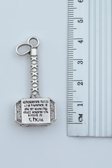 3'lü Thor Çekiç Viking Balta Viking Pusula Gümüş Kaplama Kolye Seti - Resim 3