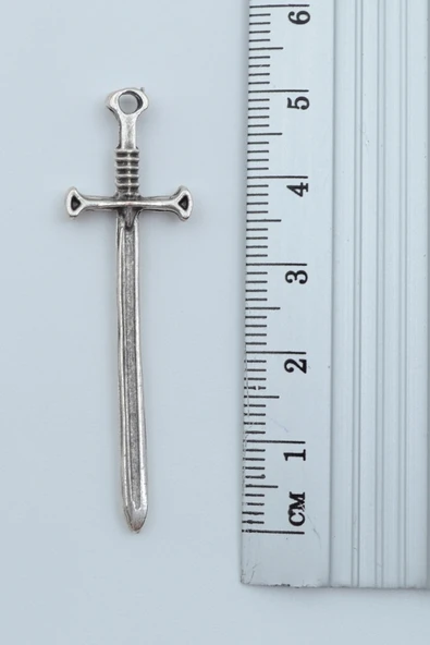 Kılıç Gümüş Kaplama Örme Zincir Kolye - Resim 3