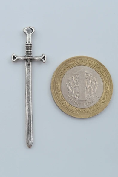 Kılıç Gümüş Kaplama Örme Zincir Kolye - Resim 4