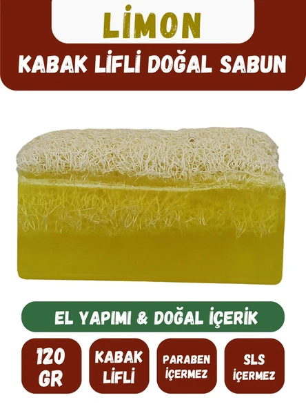 Doğal Kabak Lifli LİMON Özlü Doğal Sabun (120 Gr) - Bialife