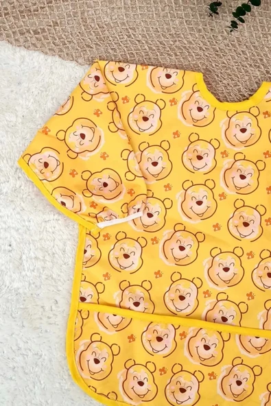 Eterelle Bear Desenli Sıvı Geçirmez Unisex Aktivite Ve Mama Önlüğü 6-24 Ay - 2