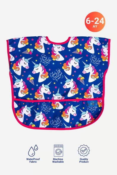 Eterelle Unicorn Kolsuz Sıvı Geçirmez Aktivite Ve Mama Önlüğü 6-24 Ay