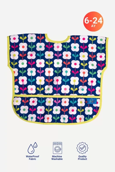 Eterelle Colourful Kolsuz Sıvı Geçirmez Aktivite Ve Mama Önlüğü 6-24 Ay