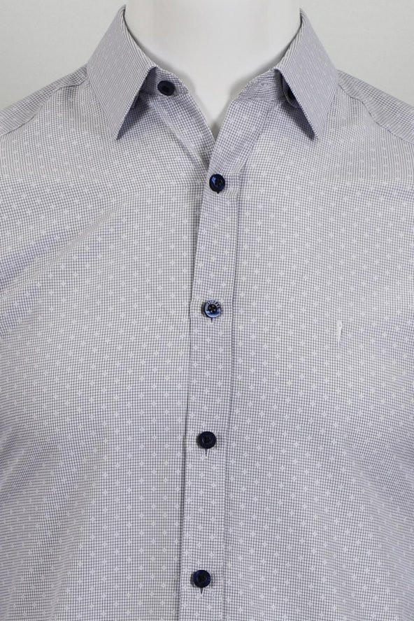 Uzun Kol Slim Fit Desenli Gömlek - 7